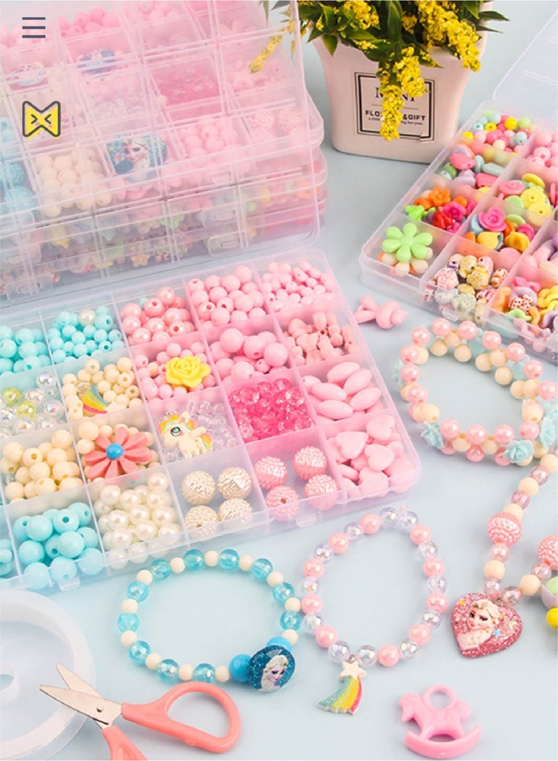 450PCS Candy Color DIY Beads Jewelry Making Kit for Girls - Best Creative Gift Toy with 9 Tools Included (New Colors!) - Image 4