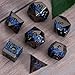 Maywin Unique Galaxy Metal DND Dice Set 7PCS Polyhedral RPG Dice with Glitter River Design for Dungeons and Dragons Tabletop Games - Image 4