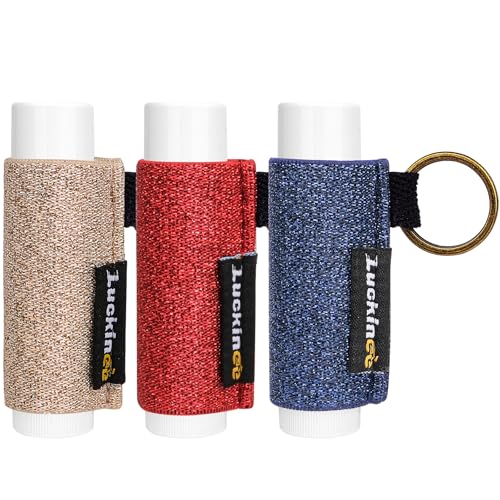 LUCKINEE 3PCS Lip Balm Holder Keychain Lip Gloss Keychain Holder Lipstick Keychain Holder Lip Balm Pouch Compatible with ChapStick Key Chain, Burt's Bees-Christmas Stocking Stuffers - Image 1