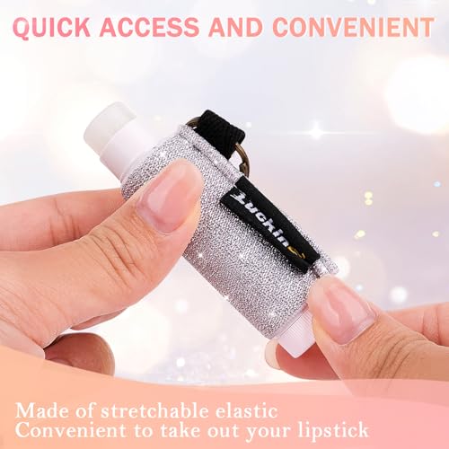 LUCKINEE 3PCS Lip Balm Holder Keychain Lip Gloss Keychain Holder Lipstick Keychain Holder Lip Balm Pouch Compatible with ChapStick Key Chain, Burt's Bees-Christmas Stocking Stuffers - Image 3