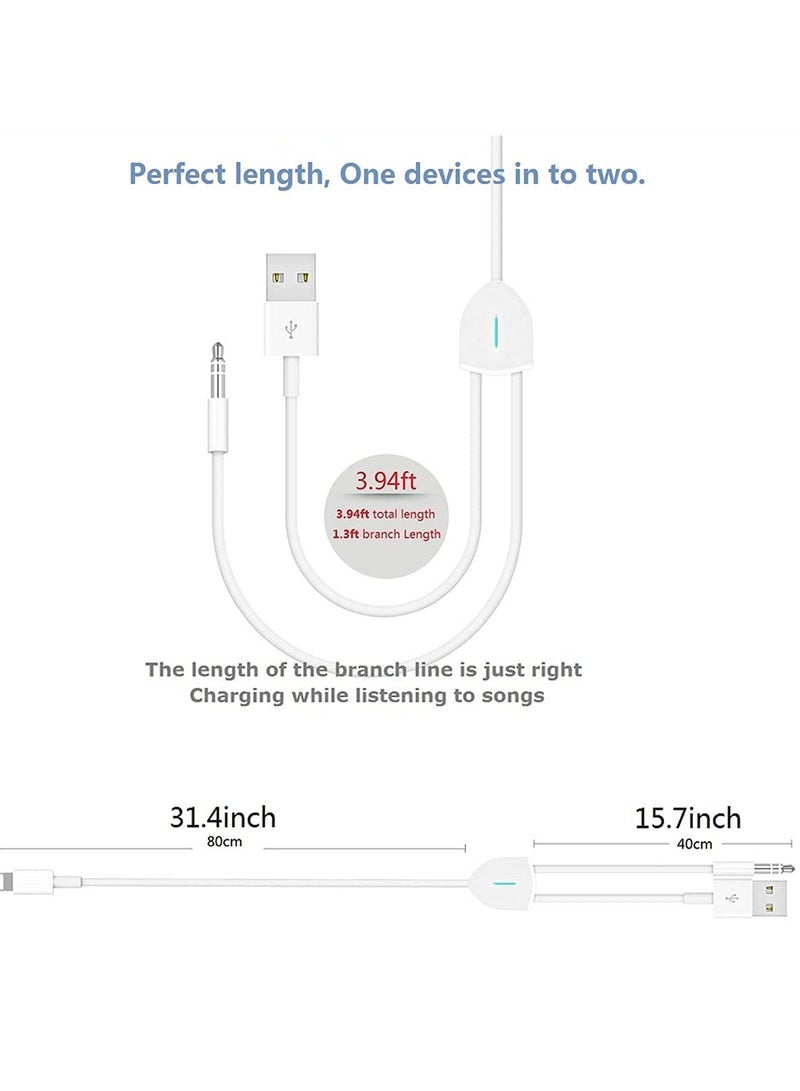 2-in-1 Lightning to 3.5mm Audio and Charging Cable for iPhone 14/13/12/11, Perfect for Car Stereo, Headphones and Speakers - Image 4