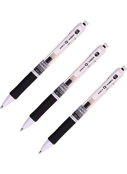 Dong-A Q-Knock Gel Rollerball Pen 0.5 mm Black 3-pack 