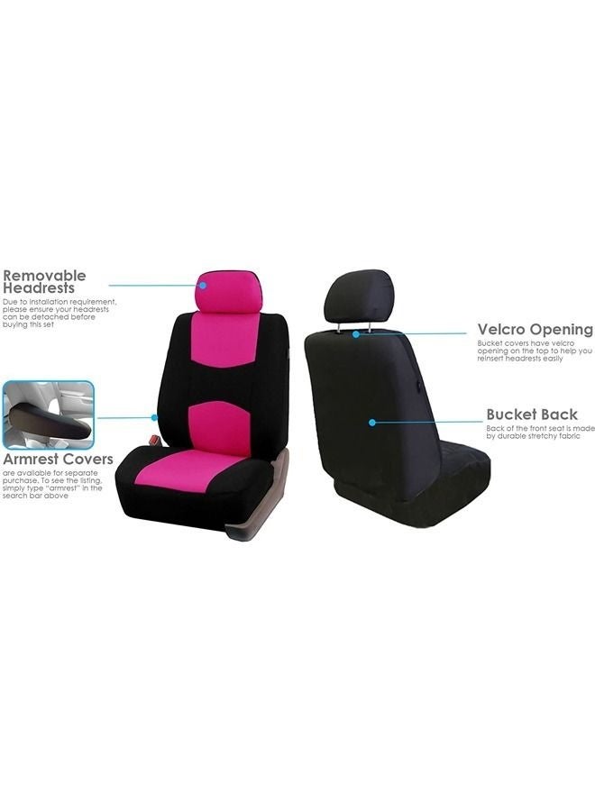 كيلا أربعة قطع غطاء مقاعد سيارة  تلبيسة مقاعد سيارة  مجموعة كاملة من أغطية مقاعد السيارة القماشية المسطحة الملائمة عالميًا - Image 4