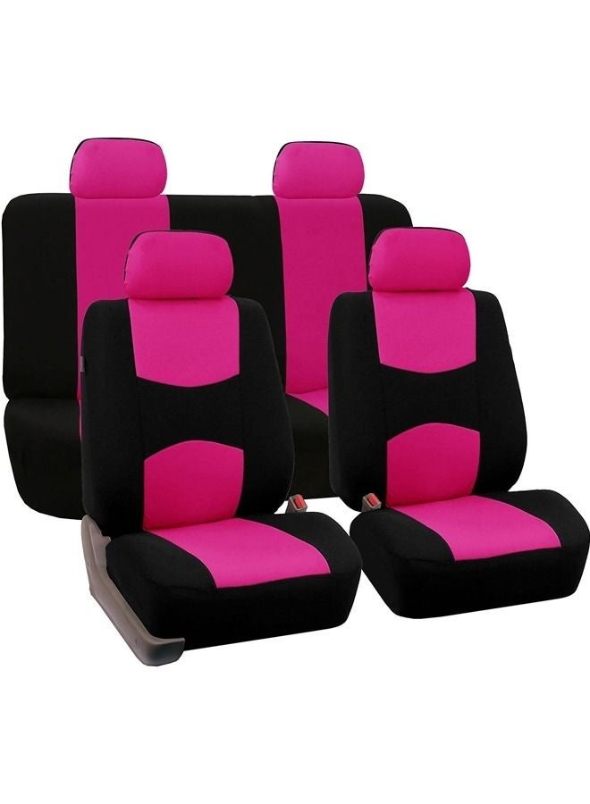 كيلا أربعة قطع غطاء مقاعد سيارة  تلبيسة مقاعد سيارة  مجموعة كاملة من أغطية مقاعد السيارة القماشية المسطحة الملائمة عالميًا - Image 1