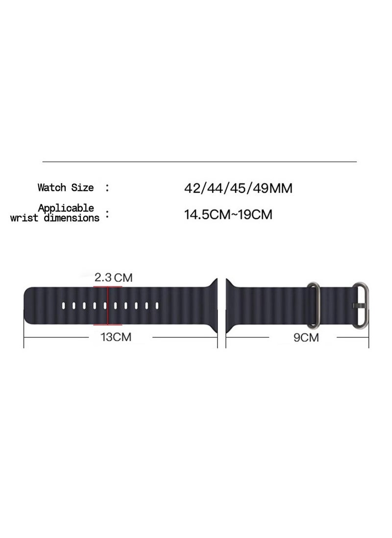 Samu - Apple Watch Ocean Band 49mm 45mm 44mm 42mm Soft Silicone Loop Strap for iWatch Series Ultra/8/7/SE/6/5/4/3/2/4 Starlight - Image 1