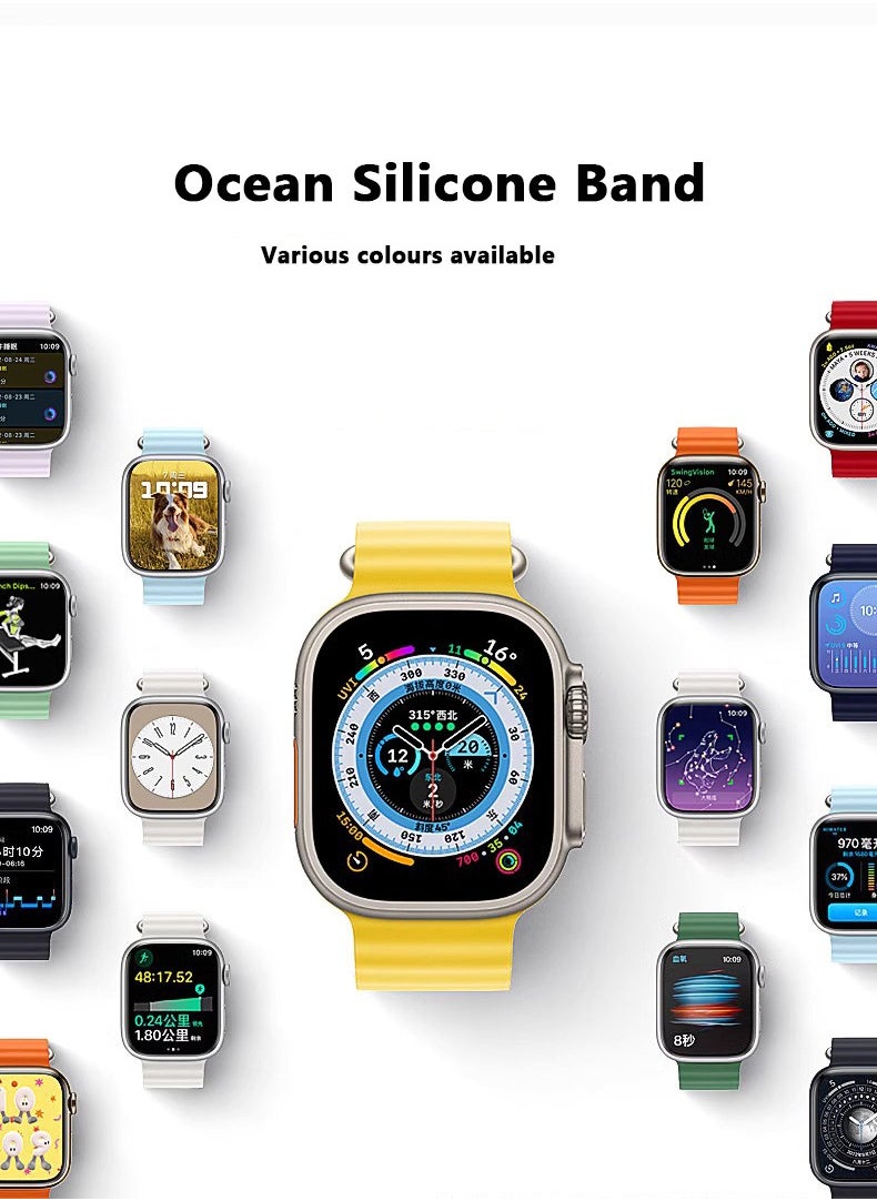 Samu - Apple Watch Ocean Band 49mm 45mm 44mm 42mm Soft Silicone Loop Strap for iWatch Series Ultra/8/7/SE/6/5/4/3/2/4 Starlight - Image 1