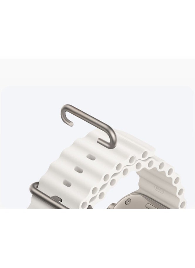 Samu - Apple Watch Ocean Band 49mm 45mm 44mm 42mm Soft Silicone Loop Strap for iWatch Series Ultra/8/7/SE/6/5/4/3/2/4 Starlight - Image 1