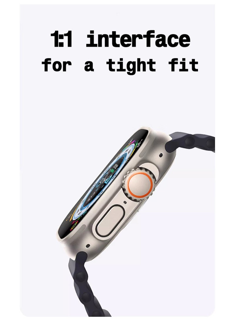 Samu - Apple Watch Ocean Band 49mm 45mm 44mm 42mm Soft Silicone Loop Strap for iWatch Series Ultra/8/7/SE/6/5/4/3/2/4 Starlight - Image 1