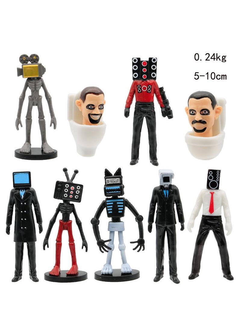 General 9 Pieces Skibidi Toilet Man Monitor Man Toy Set Ideas Toys Battle Horror Game Model Ideas Toys Gifts For Adult & Kids 