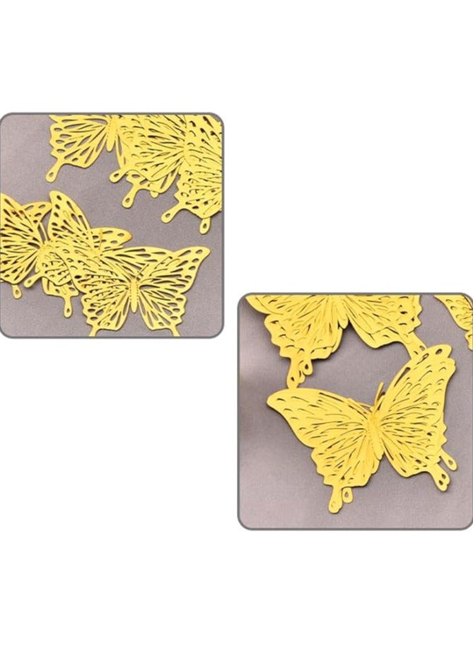 3D erfly Wall Decor Stickers for Decoration 3 Size erfly Home Decor Gold erfly Theme Birthday Party Decorations erfly Cake Decorations for Wedding Removable Wall Sticker (12Pcs)