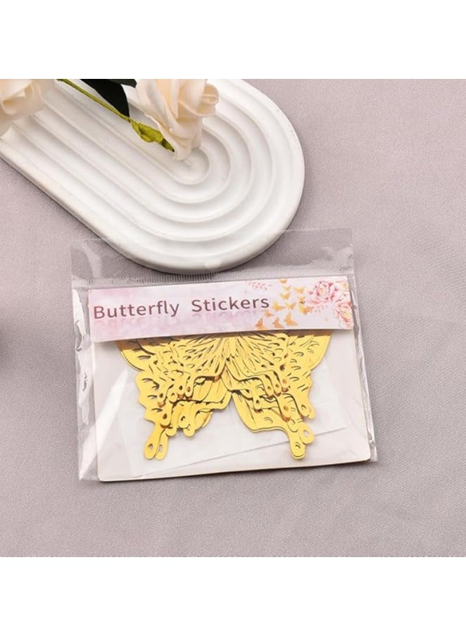 3D erfly Wall Decor Stickers for Decoration 3 Size erfly Home Decor Gold erfly Theme Birthday Party Decorations erfly Cake Decorations for Wedding Removable Wall Sticker (12Pcs)