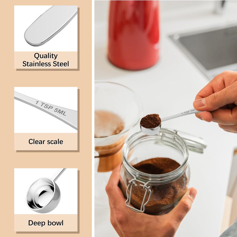 BERYLER 1PCS 1tsp(1/3tbsp, 5 ml) Single Measuring Spoon, Stainless Steel Individual Teaspoon, Metal Measure Scoop with Gift Box - Image 3