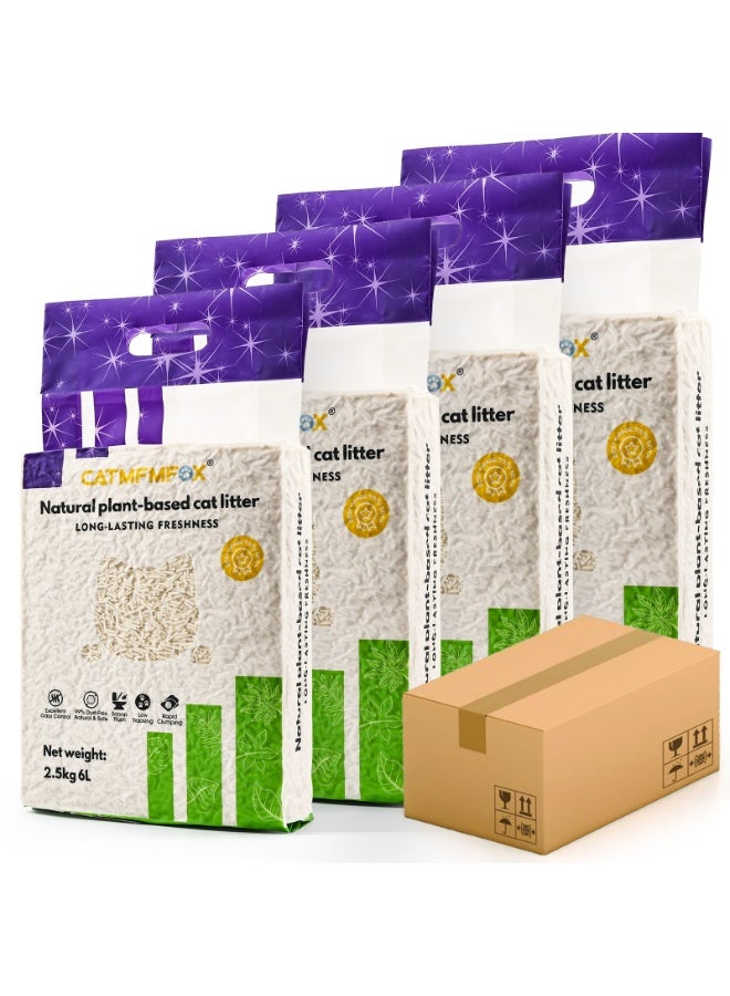 CATMFMFOX Tofu & bamboo fiber Mixed cat litter | Golden Scientific Blend | Ultra-Strong Clumping & 7-Day Odor Lock | Low Tracking & Low Dust | For Discerning Cat Owners | (Mixed-Cat litter-4P(24L)) - Image 1