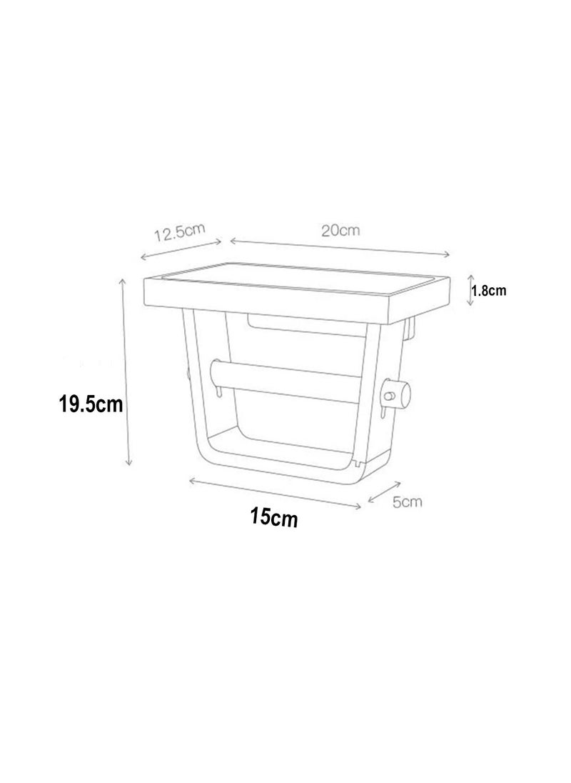 Generic Beech Wood Toilet Paper Holder with Phone Rack  - Image 5