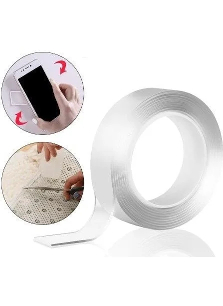BYR 2m*3cm Double Sided Transparent Tape 2 Meters [ tek]