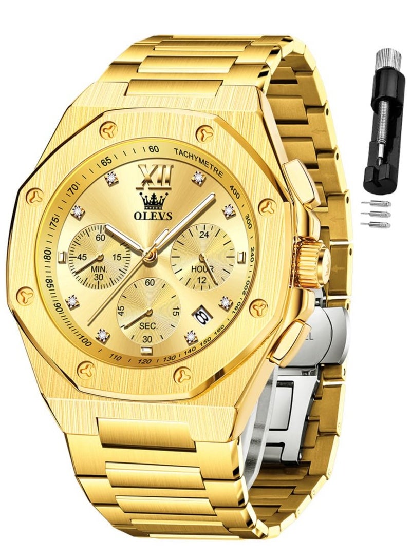 أوليفز ساعة OLEVS رجالية فاخرة مقاومة للماء ومضيئة من الفولاذ المقاوم للصدأ 3626 - Image 1