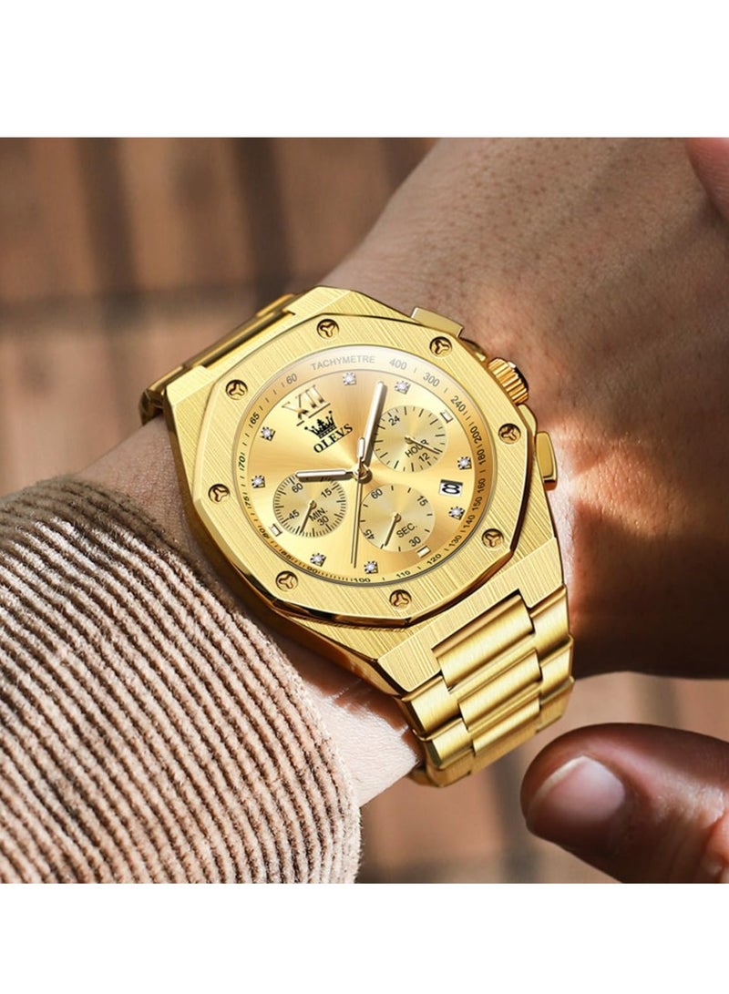 أوليفز ساعة OLEVS رجالية فاخرة مقاومة للماء ومضيئة من الفولاذ المقاوم للصدأ 3626 - Image 2