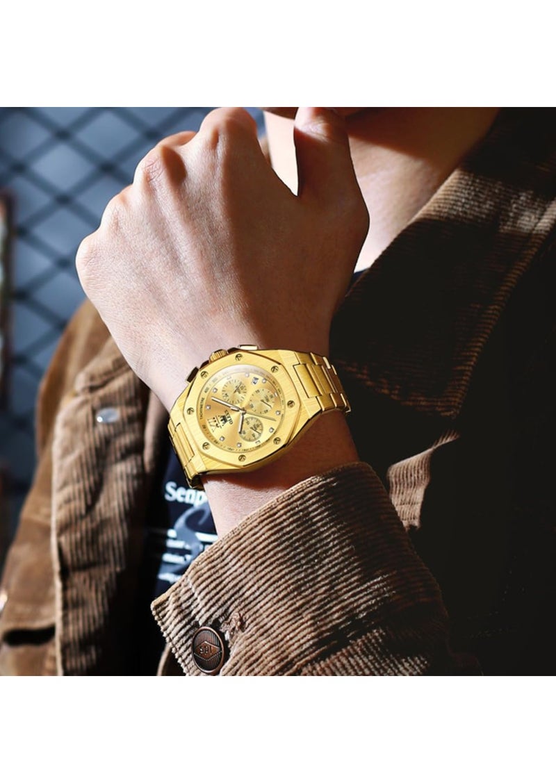 أوليفز ساعة OLEVS رجالية فاخرة مقاومة للماء ومضيئة من الفولاذ المقاوم للصدأ 3626 - Image 3