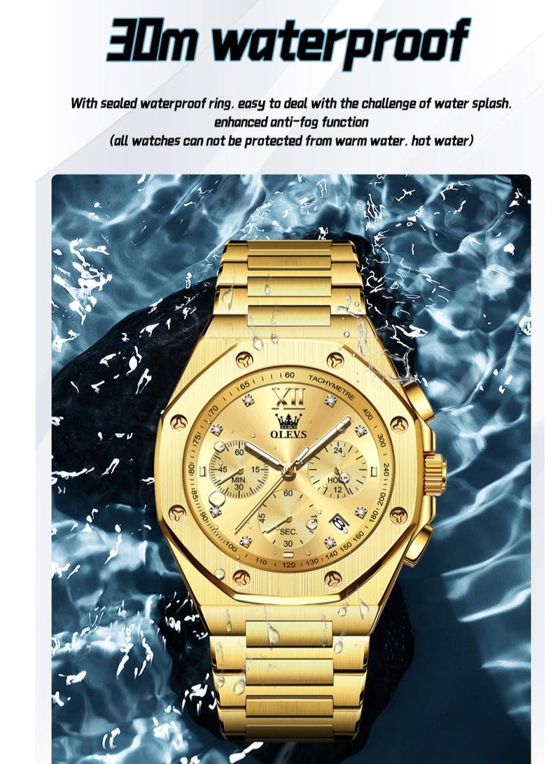 أوليفز ساعة OLEVS رجالية فاخرة مقاومة للماء ومضيئة من الفولاذ المقاوم للصدأ 3626 - Image 5