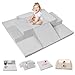 Rinnebbit 6Piece Foam Climbing Blocks for Toddlers Climb and Crawl Soft Foam Play Set with 47x47 Inch Baby Play Mat for Floor Machine Washable Cover Soft Climbing Toys for Toddlers 13 Gray - Image 3