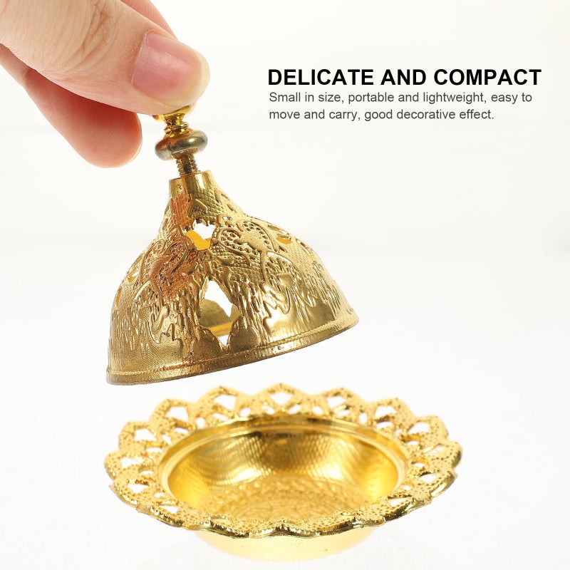 Vintage Alloy Arabian Incense Burner Home Fragrance Censer Cone Holder Table Centerpiece - Image 4
