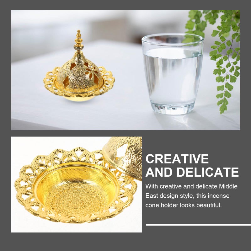 Vintage Alloy Arabian Incense Burner Home Fragrance Censer Cone Holder Table Centerpiece - Image 5