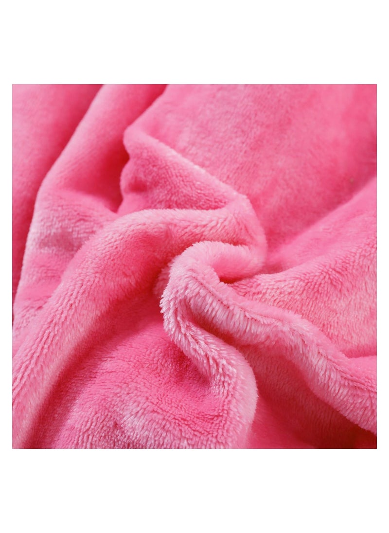 Fabienne - Sherpa Blanket Single Size Twin Plush Throw Blanket Reversible Flannel Fleece Lamb Blanket Warm and Plush Travel Blanket Pink 160x220 cm - Image 1