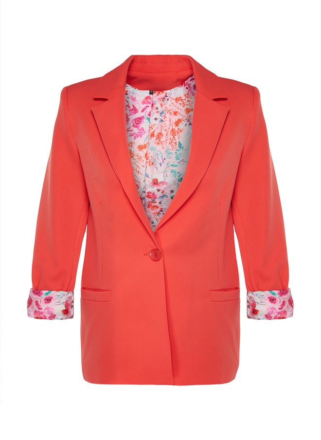 trendyol - Pomegranate Blossom Regular Lining Detailed Woven Blazer Jacket TWOAW20CE0316 - Image 1