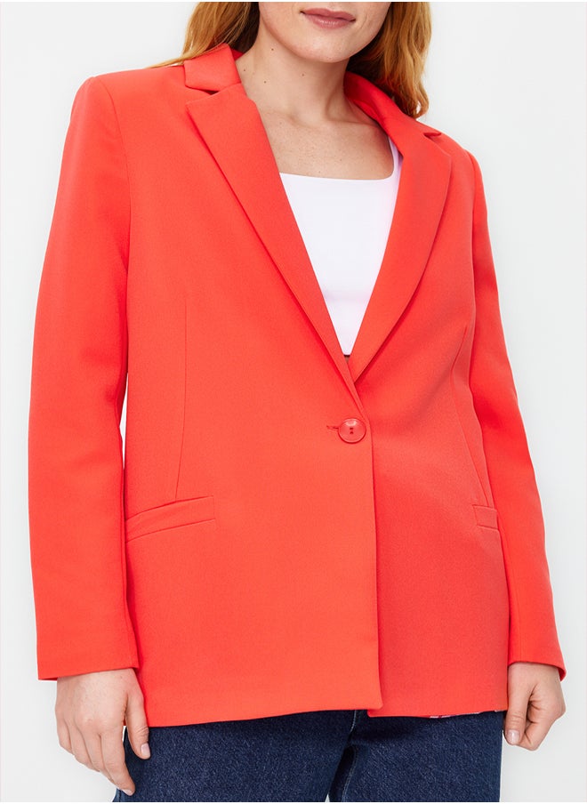 trendyol - Pomegranate Blossom Regular Lining Detailed Woven Blazer Jacket TWOAW20CE0316 - Image 1