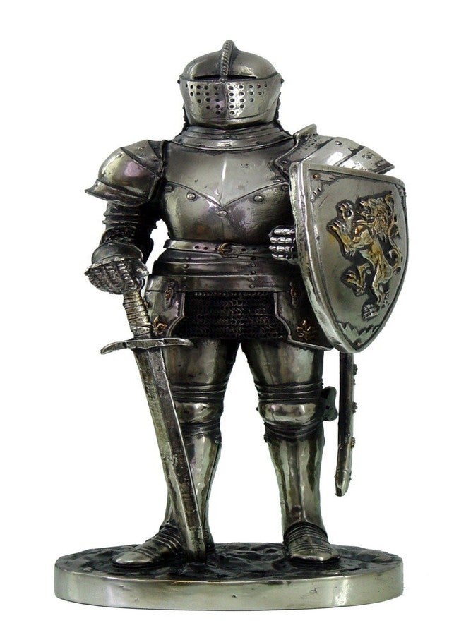 Pacific Giftware PTC 7 Inch Medieval Knight with Shield and Sword Statue Figurine