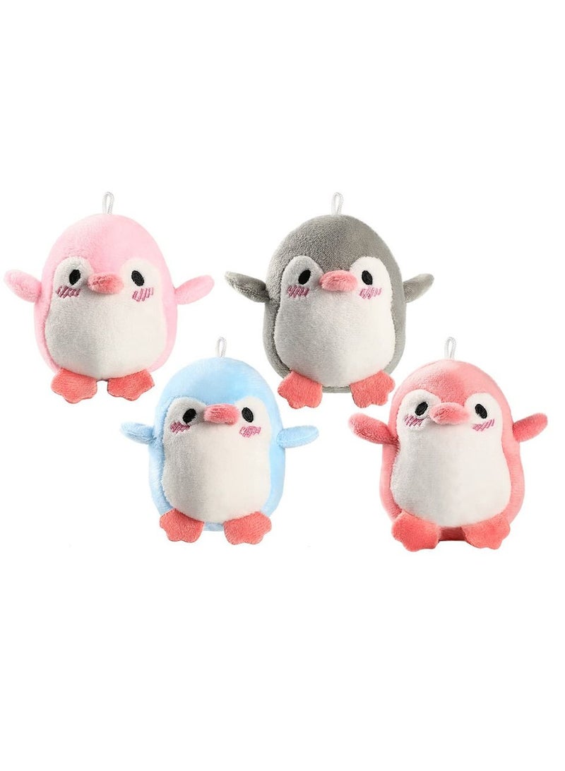 SYOSI Plush Penguin Doll, Mini Cute Small Baby Penguin Stuffed Doll Penguin Plush Keychain Holder Bag Pendant Party Favor Present Toys for Boys Girls 4Pcs - Image 1