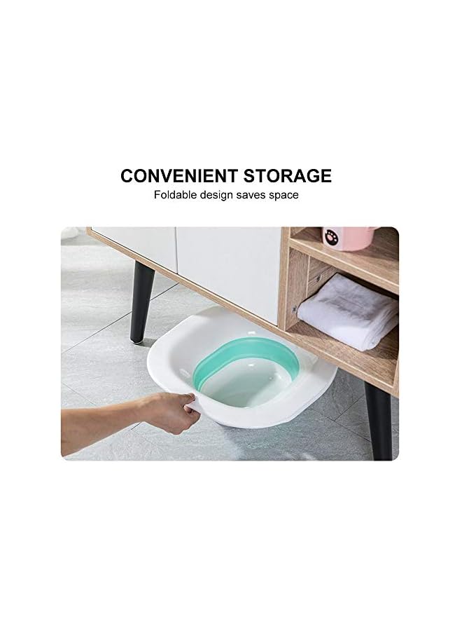 The Bros حمام Sitz فوق المرحاض، مقعد بخار يوني قابل للطي، وعاء غسيل شخصي لعلاج البواسير/العجان، لتجنب القرفصاء للمرضى بعد بضع الفرج، النساء الحوامل/بعد الولادة - Image 5