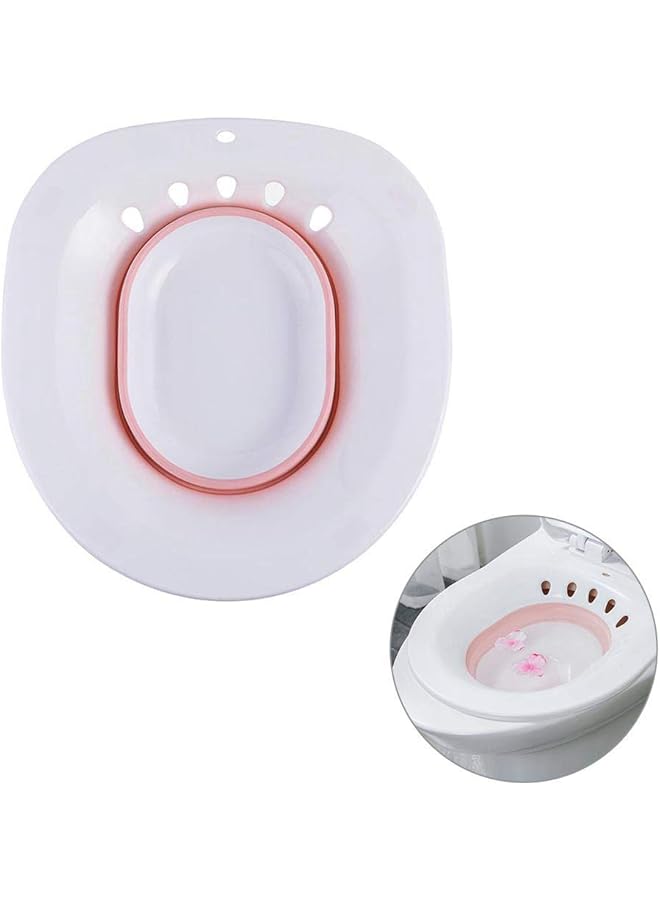 The Bros حمام Sitz فوق المرحاض، مقعد بخار يوني قابل للطي، وعاء غسيل شخصي لعلاج البواسير/العجان، لتجنب القرفصاء للمرضى بعد بضع الفرج، النساء الحوامل/بعد الولادة - Image 1