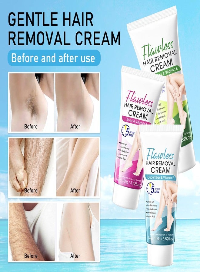DuoZeng 3PCS Hair Removal Cream for Women,Mens Depilatory Cream for Unwanted Hair in Face,Underarms,Bikini and Legs,Long-lasting Flawless Body Depilatory Lotion,Moisturizing Hair Removal Lotion - Image 2