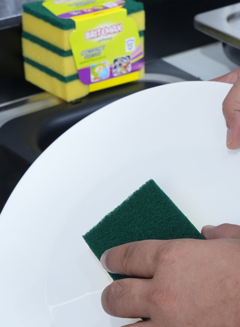 BRITEMAX SPONGE SCOURER 3PCS SP-210B DISH CLEANING ,KITCHEN - Image 4