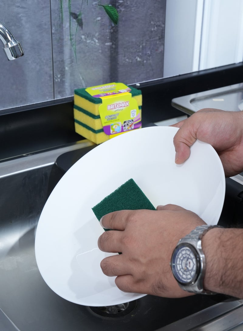 BRITEMAX SPONGE SCOURER 3PCS SP-210B DISH CLEANING ,KITCHEN - Image 3