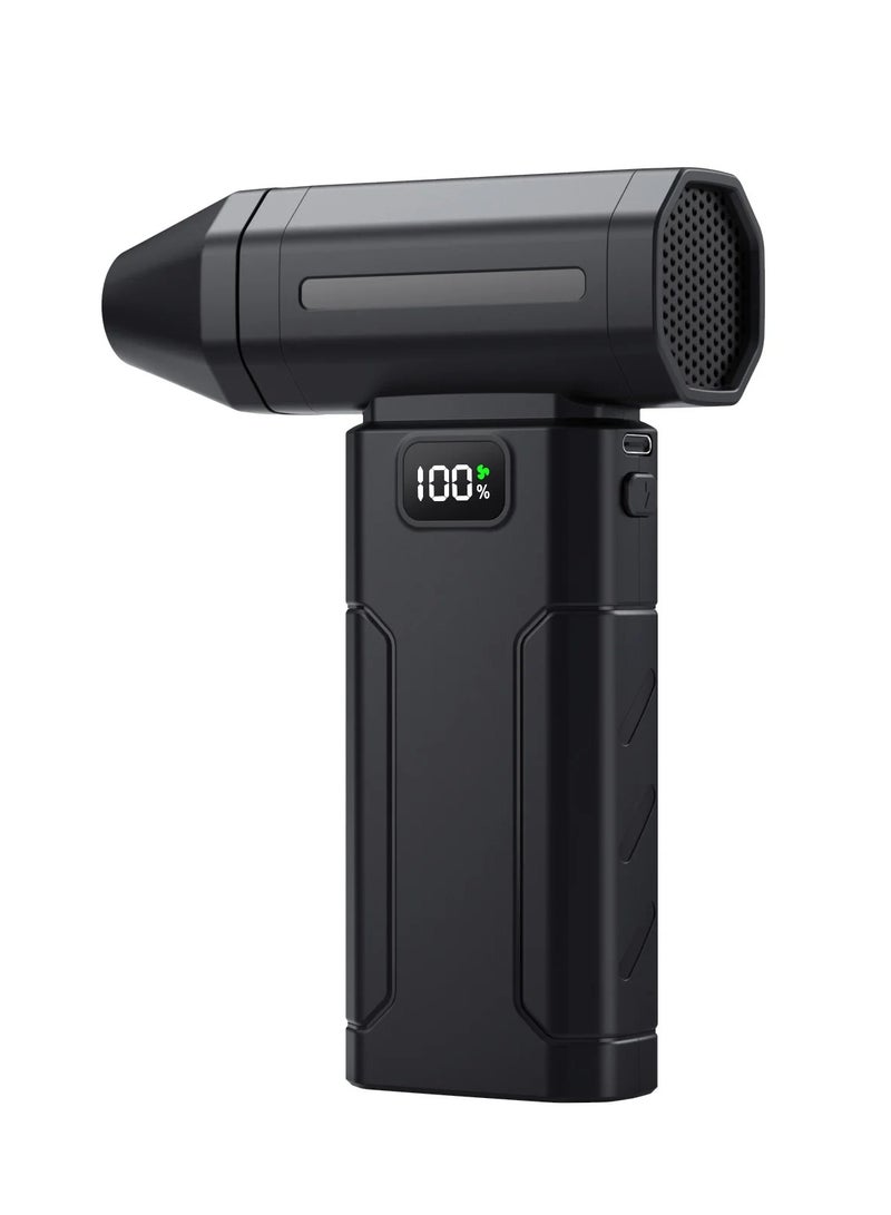 DIGI CORE Compressed Air Duster 450000 RPM, Rechargeable Dust Blower Jet with Digital Display, 5-Speed Adjustable Turbo Fan, 6000mAh Battery, Type-C Fast Charging, Portable Vacuum Cleaner for Electronics, PC, Keyboard & Home Cleaning Black - Image 1