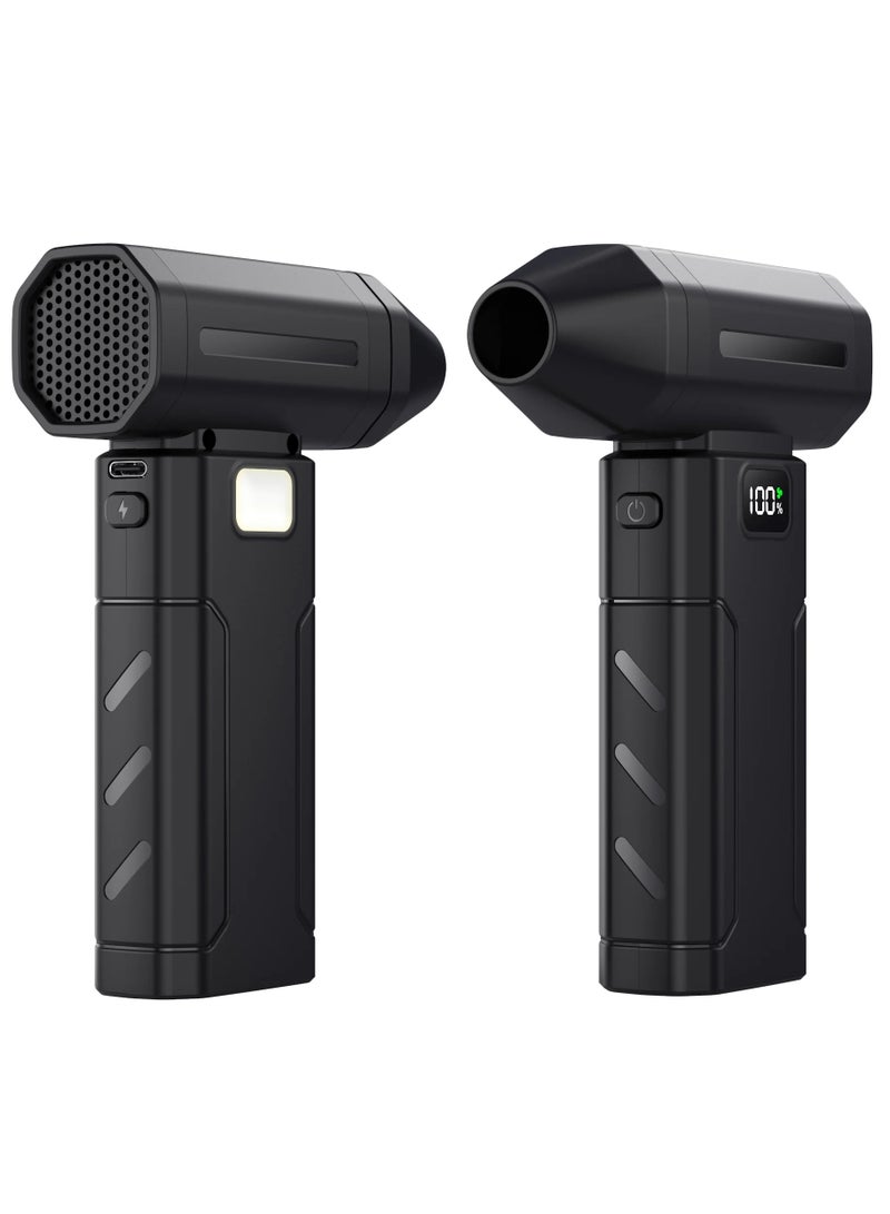 DIGI CORE Compressed Air Duster 450000 RPM, Rechargeable Dust Blower Jet with Digital Display, 5-Speed Adjustable Turbo Fan, 6000mAh Battery, Type-C Fast Charging, Portable Vacuum Cleaner for Electronics, PC, Keyboard & Home Cleaning Black - Image 2