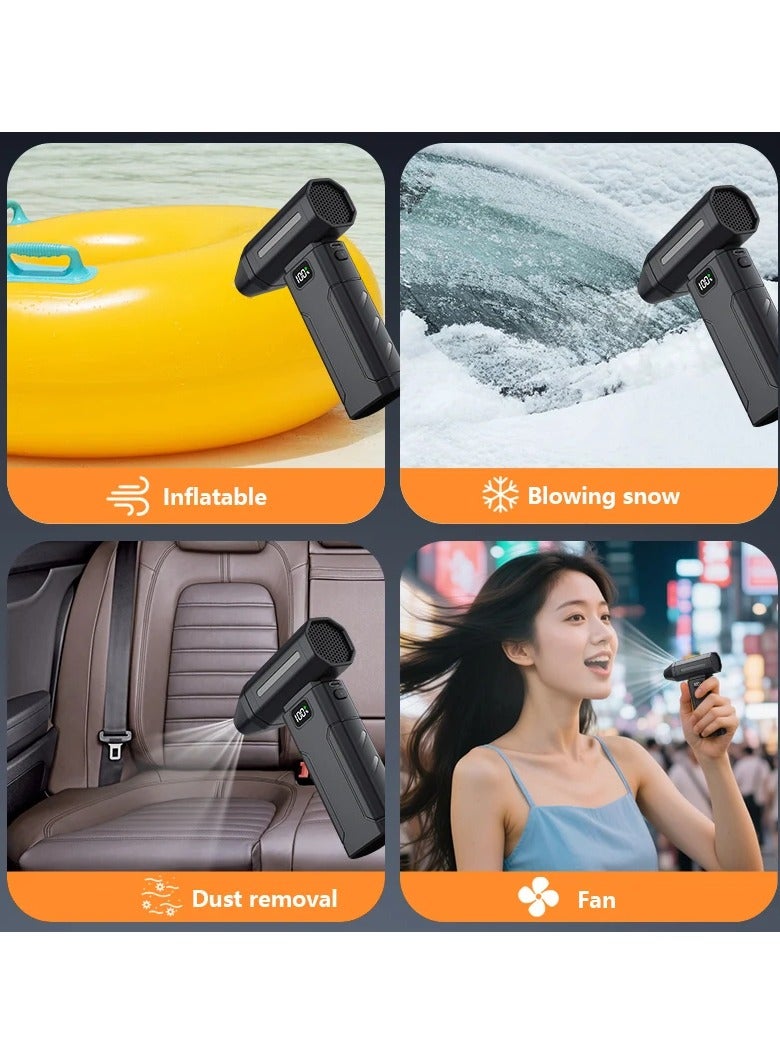 DIGI CORE Compressed Air Duster 450000 RPM, Rechargeable Dust Blower Jet with Digital Display, 5-Speed Adjustable Turbo Fan, 6000mAh Battery, Type-C Fast Charging, Portable Vacuum Cleaner for Electronics, PC, Keyboard & Home Cleaning Black - Image 5