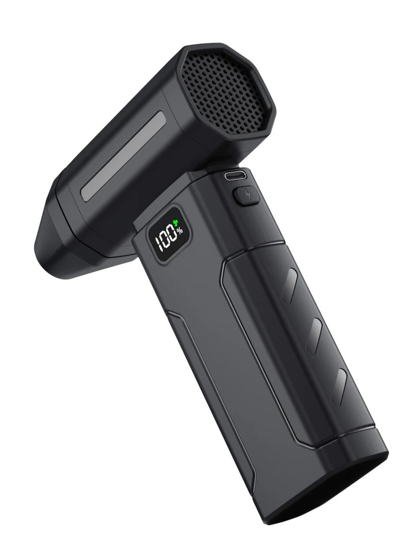 DIGI CORE Compressed Air Duster 450000 RPM, Rechargeable Dust Blower Jet with Digital Display, 5-Speed Adjustable Turbo Fan, 6000mAh Battery, Type-C Fast Charging, Portable Vacuum Cleaner for Electronics, PC, Keyboard & Home Cleaning Black - Image 4
