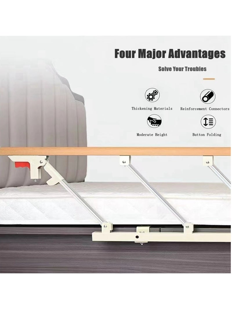 Cool Baby COOLBABY Bed Rails For The Elderly Safety Foldable Bedside Armrests Auxiliary Handles Foldable Bed Crutches Guardrails For The Elderly Adjustable Railings Anti-fall Sleep Bumpers - Image 2