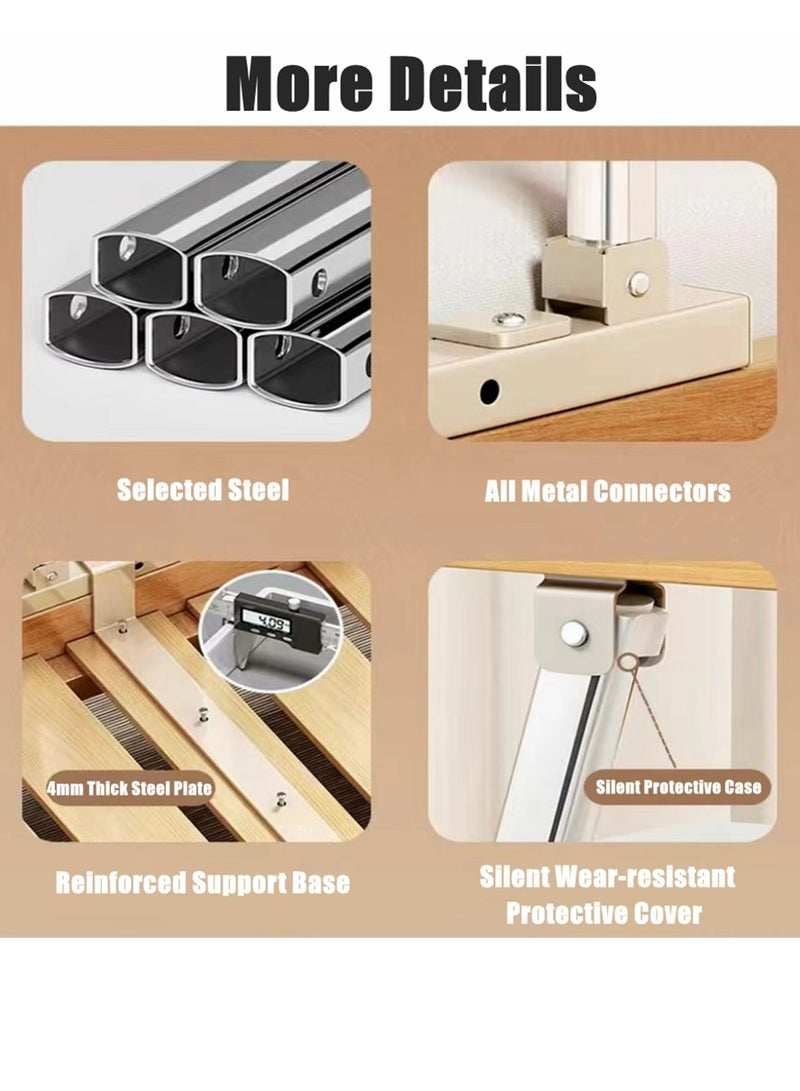 Cool Baby COOLBABY Bed Rails For The Elderly Safety Foldable Bedside Armrests Auxiliary Handles Foldable Bed Crutches Guardrails For The Elderly Adjustable Railings Anti-fall Sleep Bumpers - Image 3