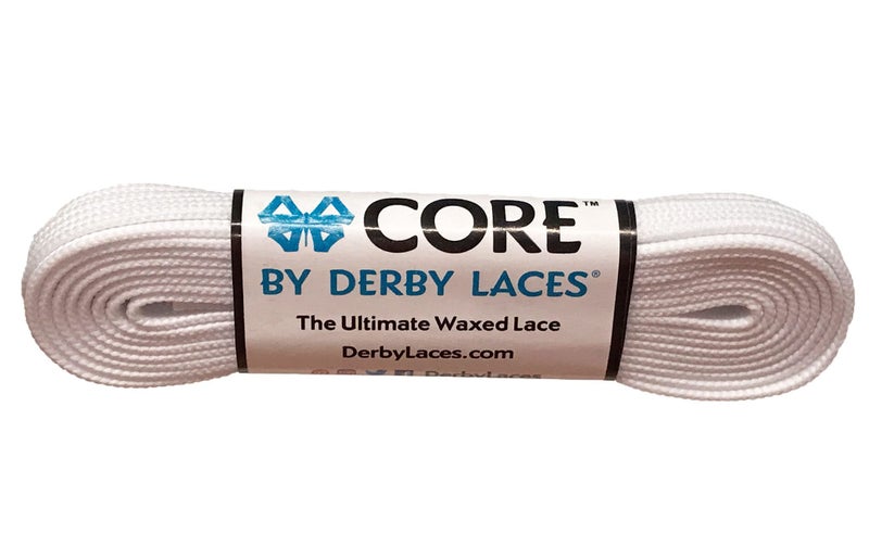 Derby Laces Core Narrow 6Mm Waxed Lace For Figure Skates  Roller Skates  Boots  And Regular Shoes (White  96 Inch / 244 Cm)