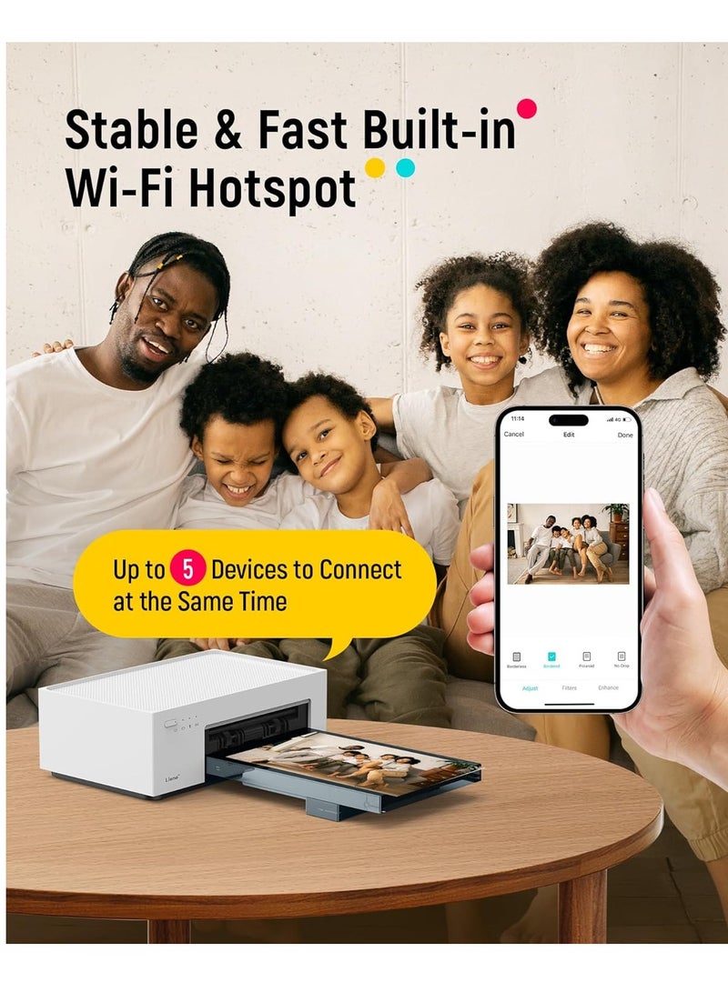 ليين طابعة الصور Liene Amber M200 للهواتف الذكية، مزودة ببطارية قابلة للشحن، وواي فاي، ومقاس 10 × 15 سم، و20 ورقة طباعة صور، وخرطوشة حبر واحدة، ودقة طباعة 300 نقطة في البوصة، وتقنية الطباعة الحرارية الفورية، وطابعة مثالية للهواتف المحمولة أثناء السفر. - Image 2