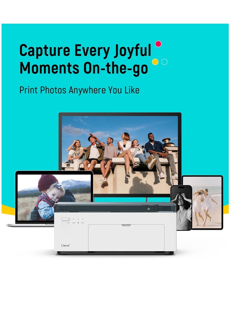 ليين طابعة الصور Liene Amber M200 للهواتف الذكية، مزودة ببطارية قابلة للشحن، وواي فاي، ومقاس 10 × 15 سم، و20 ورقة طباعة صور، وخرطوشة حبر واحدة، ودقة طباعة 300 نقطة في البوصة، وتقنية الطباعة الحرارية الفورية، وطابعة مثالية للهواتف المحمولة أثناء السفر. - Image 5