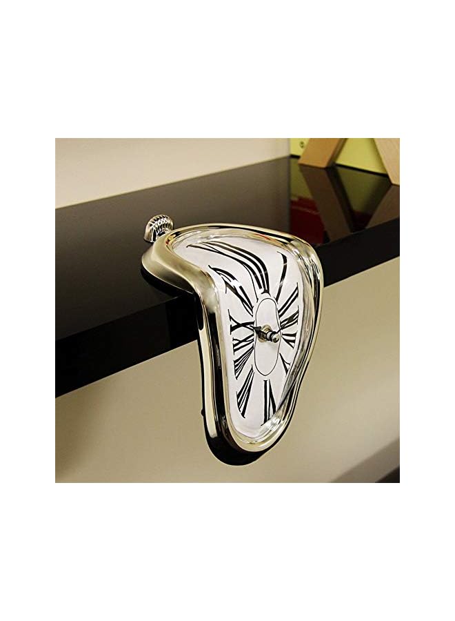 Raxoom ساعة حائط سريالية ذائبة ومشوهة (فضية) - Image 2