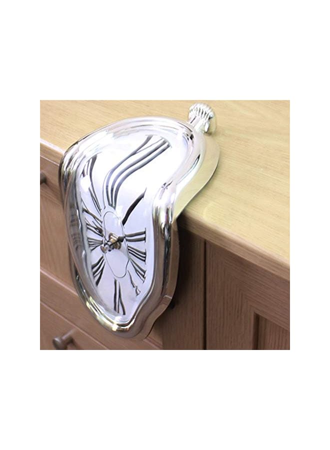 Raxoom ساعة حائط سريالية ذائبة ومشوهة (فضية) - Image 3