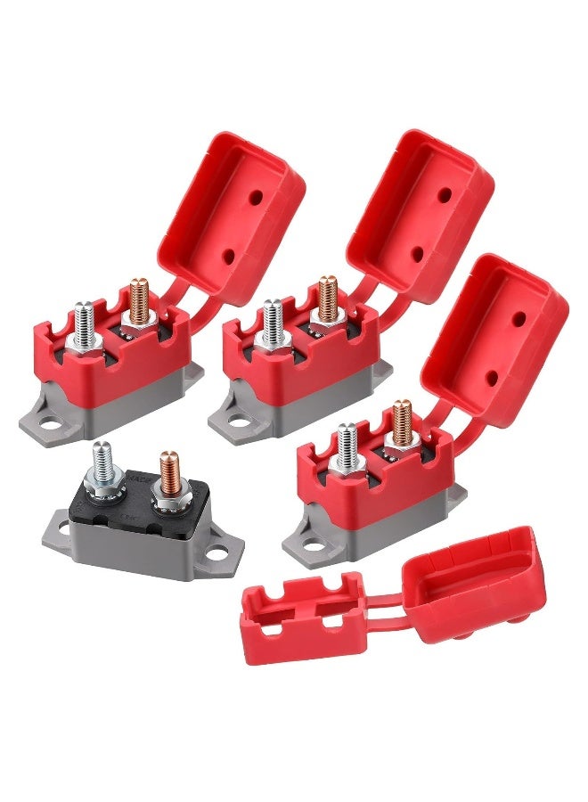 DC 12V - 24V Automatic Reset Circuit Breaker Circuit Breaker with Cover Stud Bolt, for Marine Boat, Battery Chargers, Trucks, Buses, Electric Cars, car Engines 4 Pieces (50 Amp) - Image 1