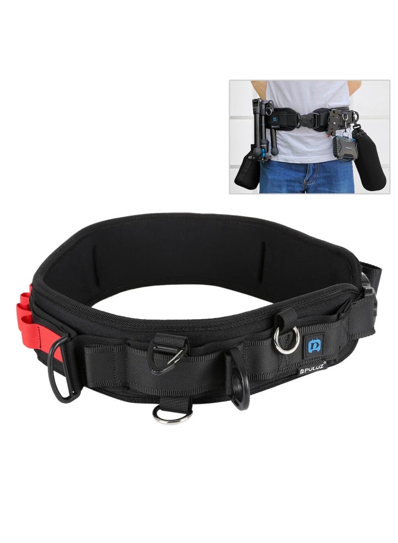 PULUZ Multi-functional Waistband Strap Belt with Hook for SLR/DSLR Cameras, Adjustable Neoprene Camera Belt with D Rings for Lens Bag, Extra Camera Mounts, and Accessories – Lightweight & Breathable - Image 2