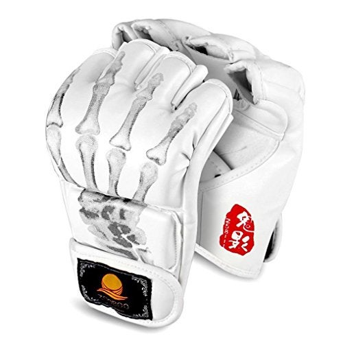 ZooBoo MMA Gloves, Half-Finger Boxing Fight Gloves MMA Mitts with Adjustable Wrist Band for Sanda Sparring Punching Bag Training (One Size Fits Most) - Image 1